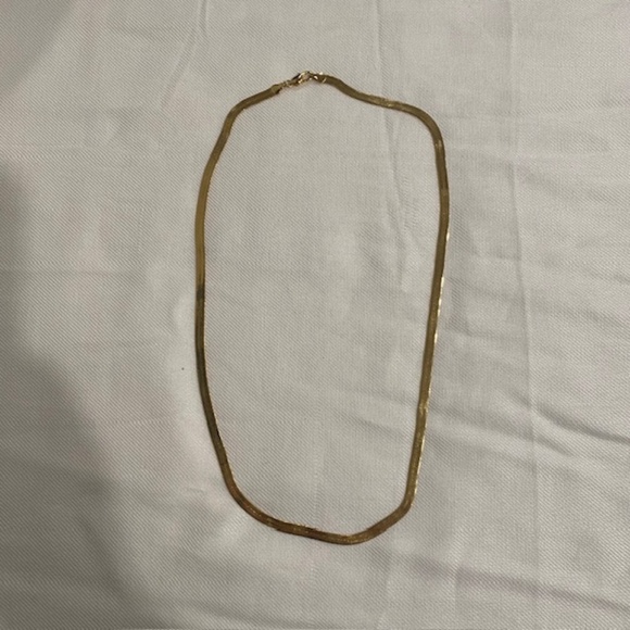 Gold Plated Herringbone Necklace Length 21"; Width: 4mm - Picture 3 of 4